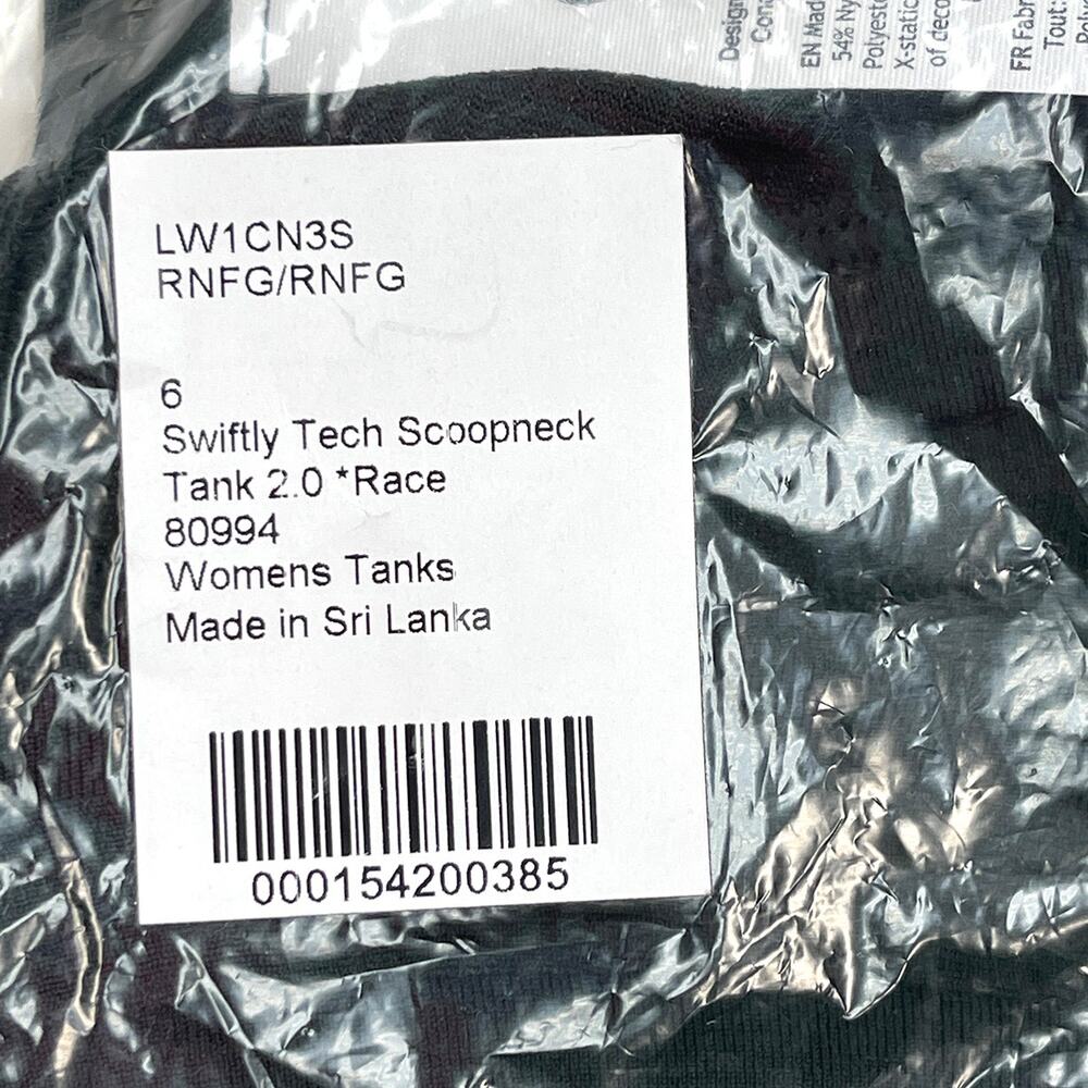 Lululemon Swiftly Tech Scoopneck Tank Sz 6 New $58 Green Race Waist Length Top - Picture 7 of 10